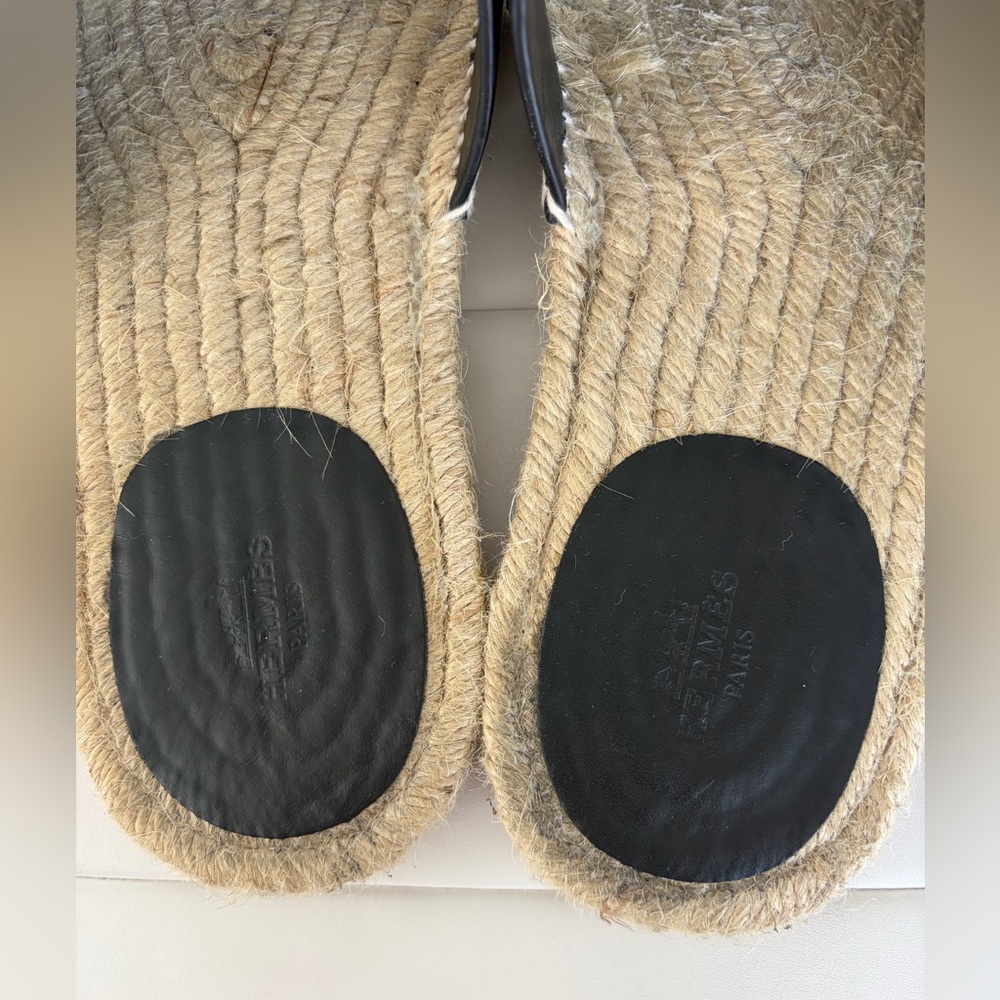 Hermès Antigua Black  Espadrille Sandals EU 43 (Run Small) | Box & Dust Bags - Picture 6 of 14